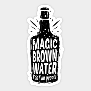 Bourbon bottle Funny Definition Drinking Quote Magic Brown Water For Fun People Vintage Sticker